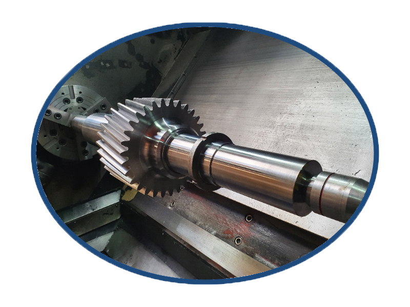 Eje Piñón Helicoidal - Transmisión de Potencia Industrial
